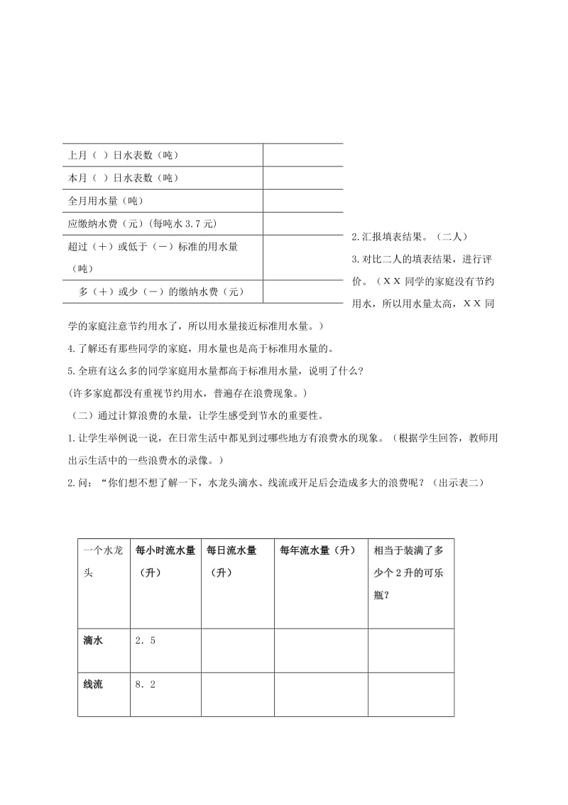 2019-2020年五年级数学上册 节约用水教案 北京版.doc_第2页