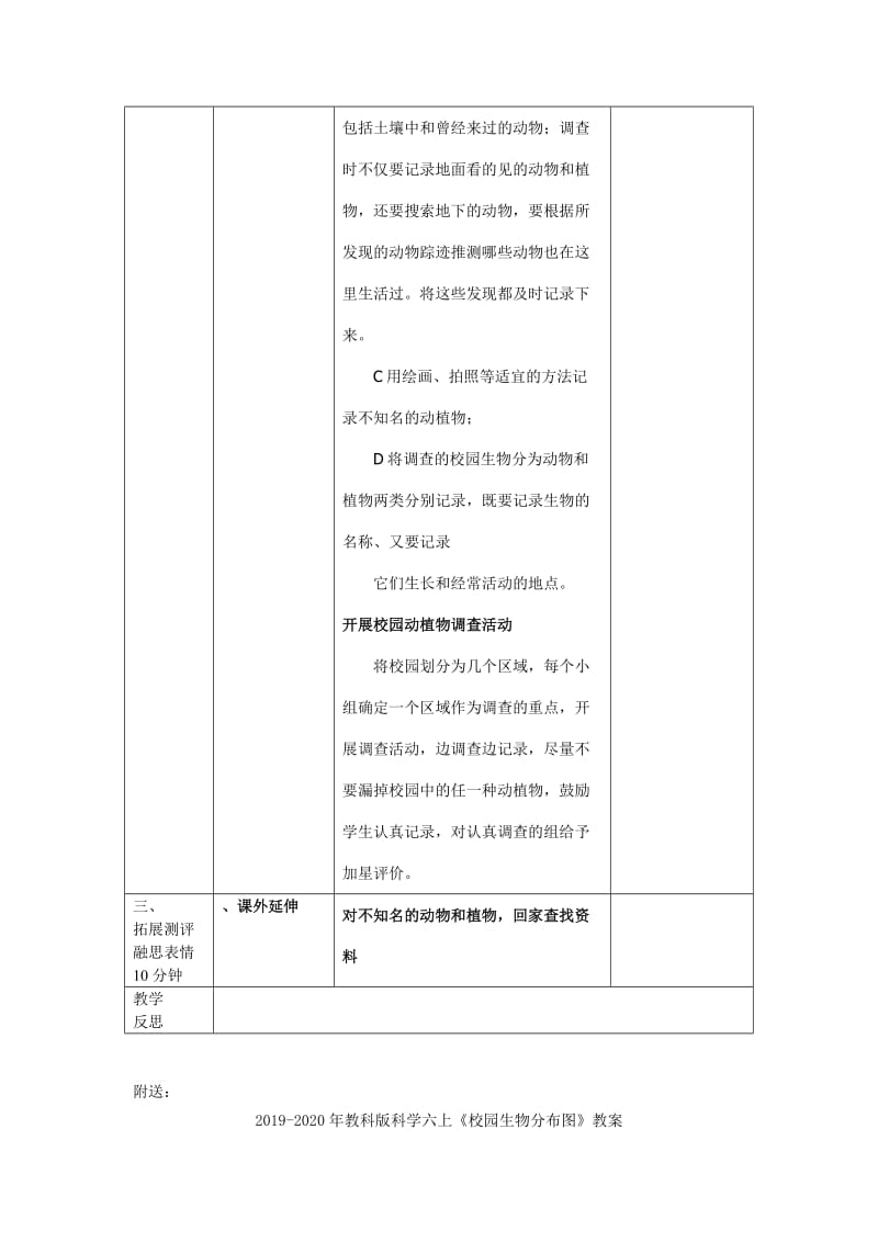 2019-2020年教科版科学六上《校园生物分布图》教学设计.doc_第2页