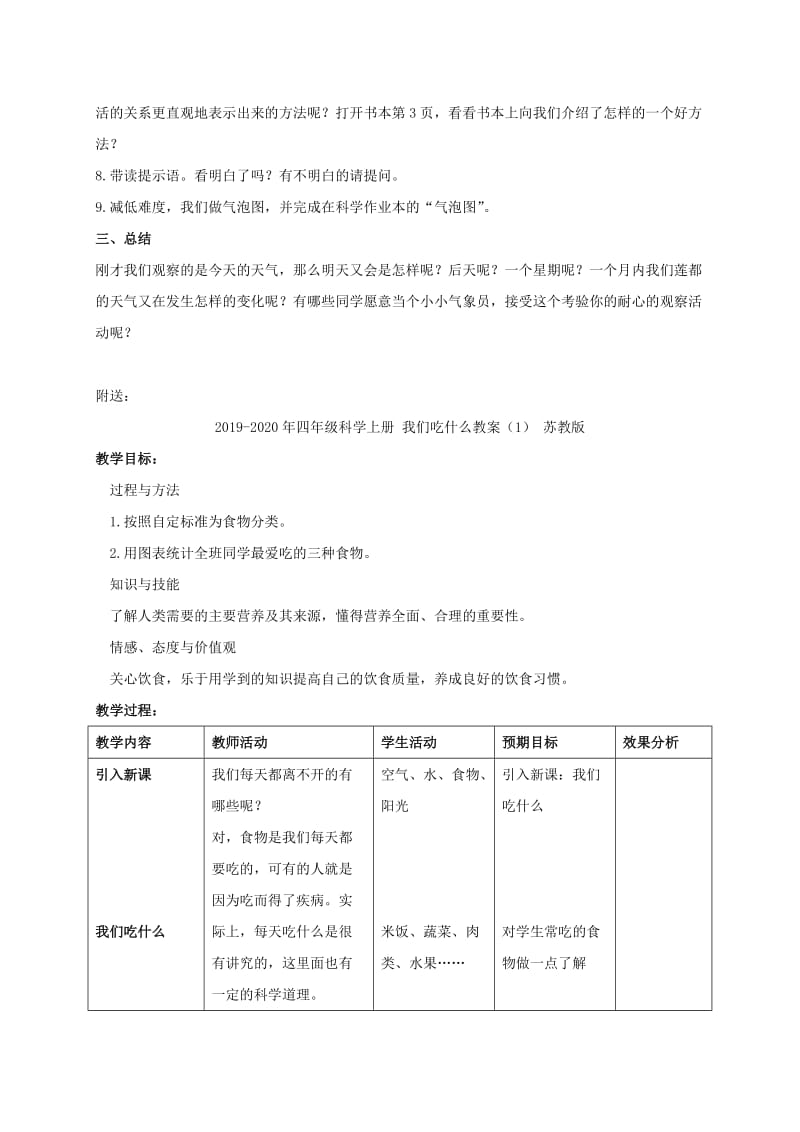 2019-2020年四年级科学上册 我们关心天气教案 教科版.doc_第2页