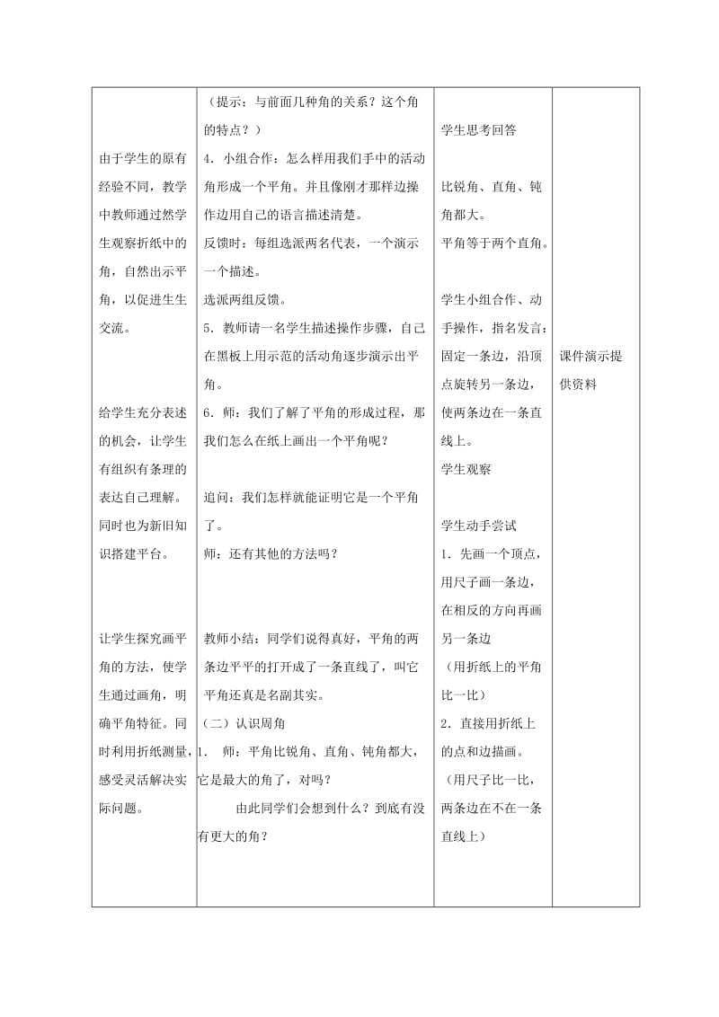 2019-2020年四年级数学上册 平角和周角 3教案 北京版.doc_第3页