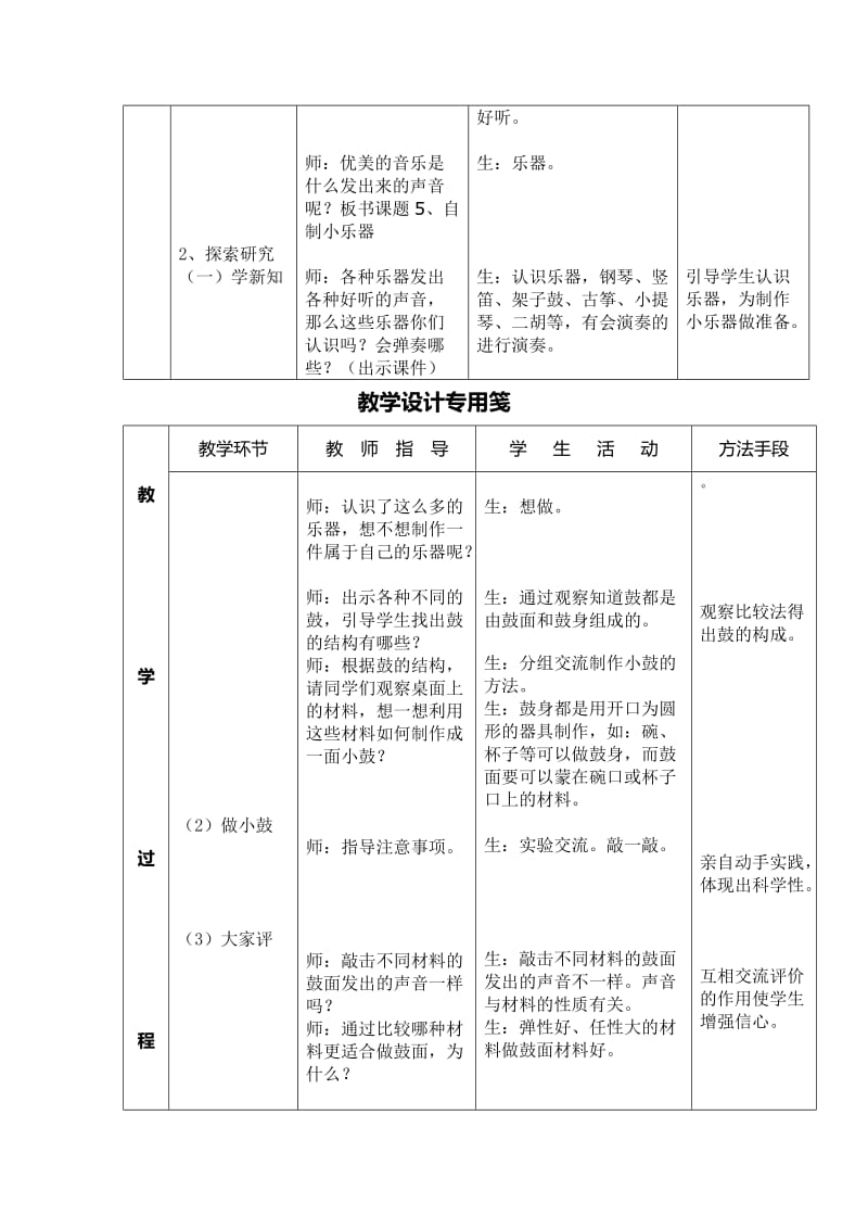 2019-2020年人教版小学音乐三下《自制小乐器》WORD版教案.doc_第2页