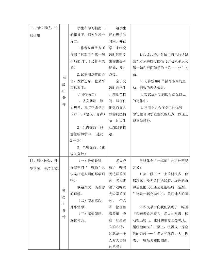 2019年(春)六年级语文下册《一个人和一幅画》教案1 冀教版.doc_第3页