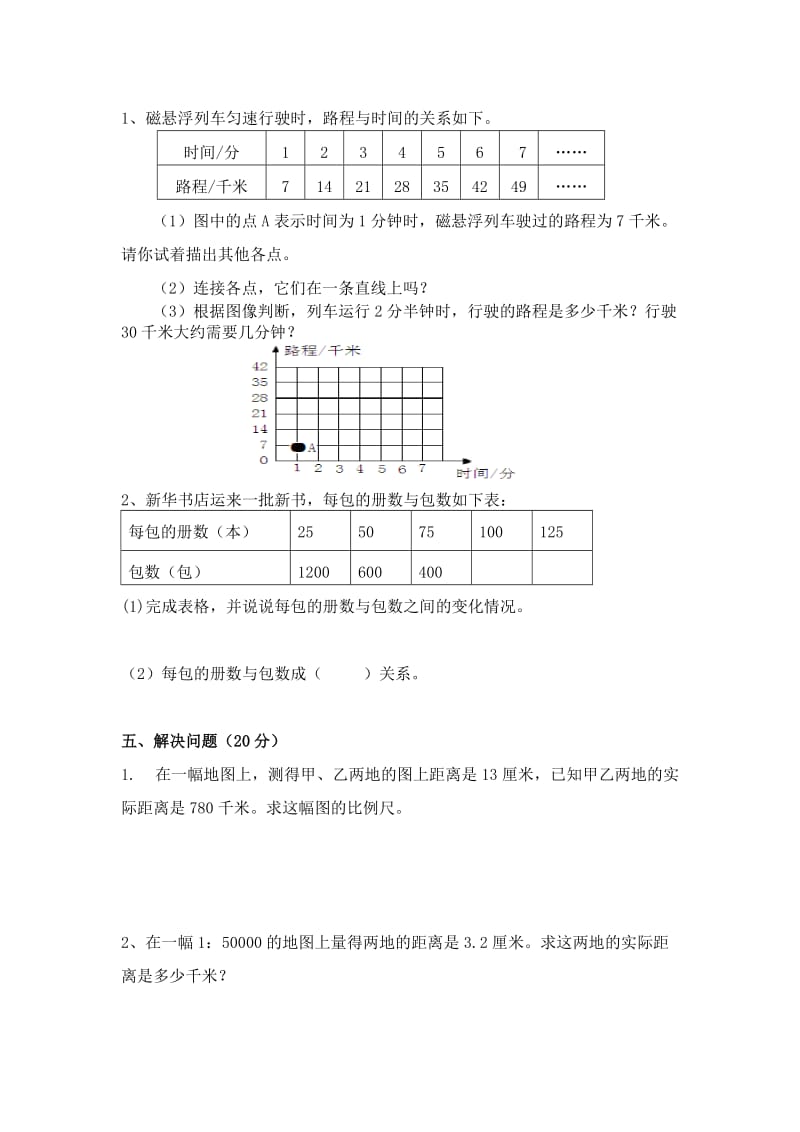 2019-2020年六年级数学下册单元测试题(IV).doc_第3页