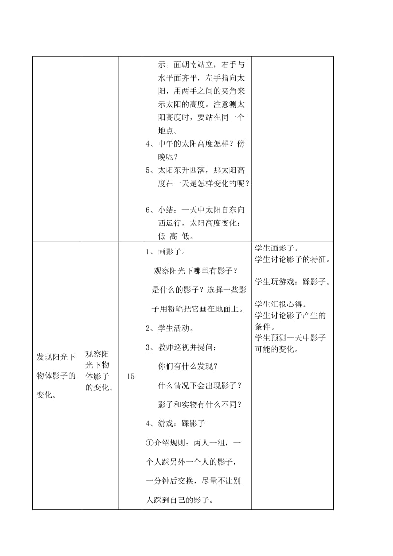 2019-2020年苏教版科学五上《太阳和影子》表格式教案.doc_第3页