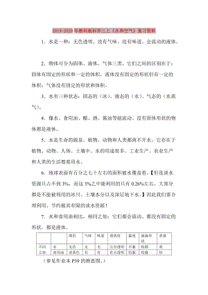 2019-2020年教科版科學(xué)三上《水和空氣》復(fù)習(xí)資料.doc