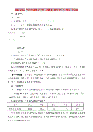 2019-2020年六年級數(shù)學下冊 統(tǒng)計圖 我學會了嗎教案 青島版.doc