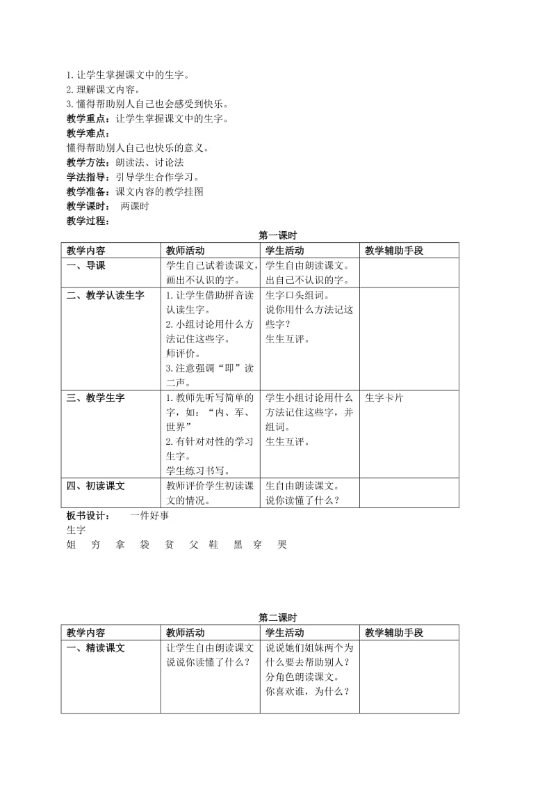 2019-2020年二年级语文下册 一件好事教材分析 北师大版.doc_第2页