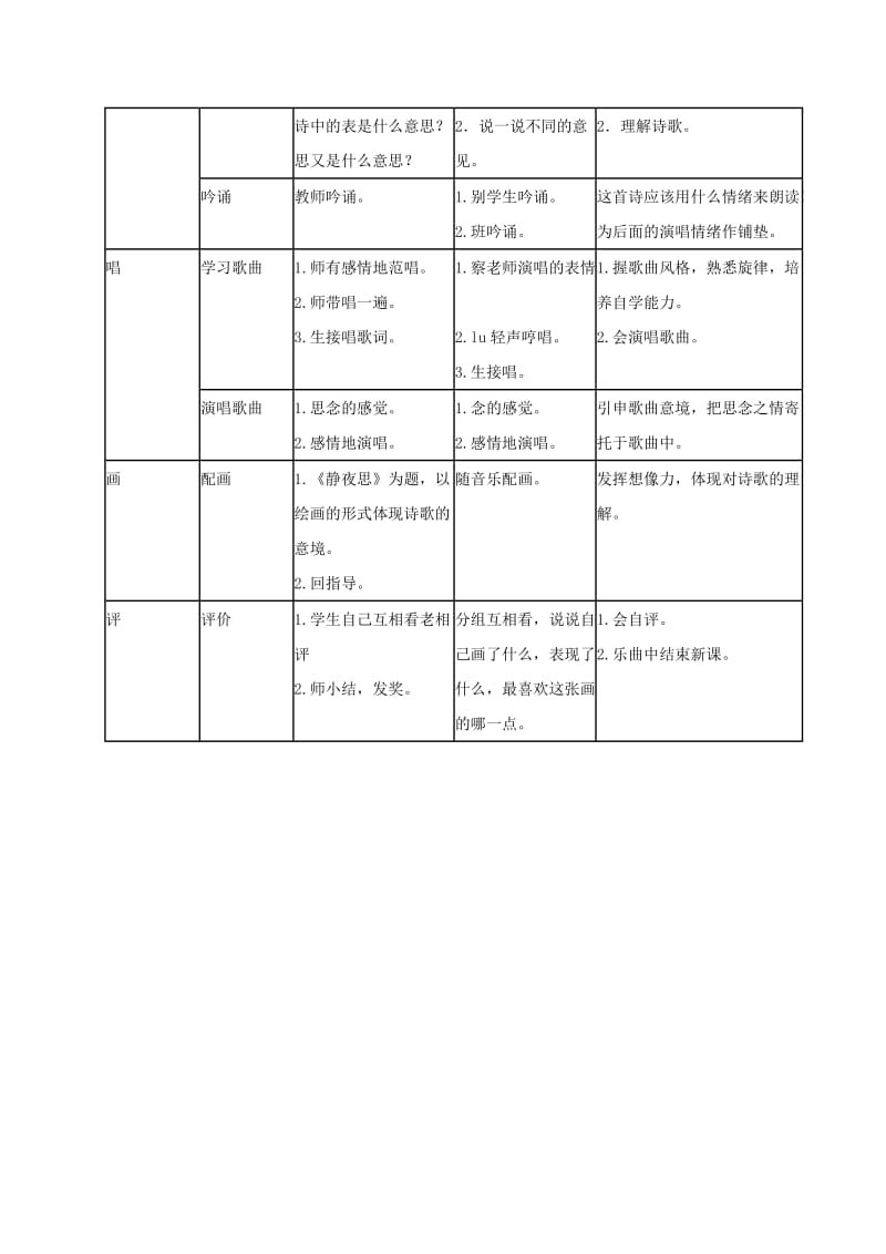 2019-2020年二年级音乐下册 静夜思1教案 湘教版.doc_第3页