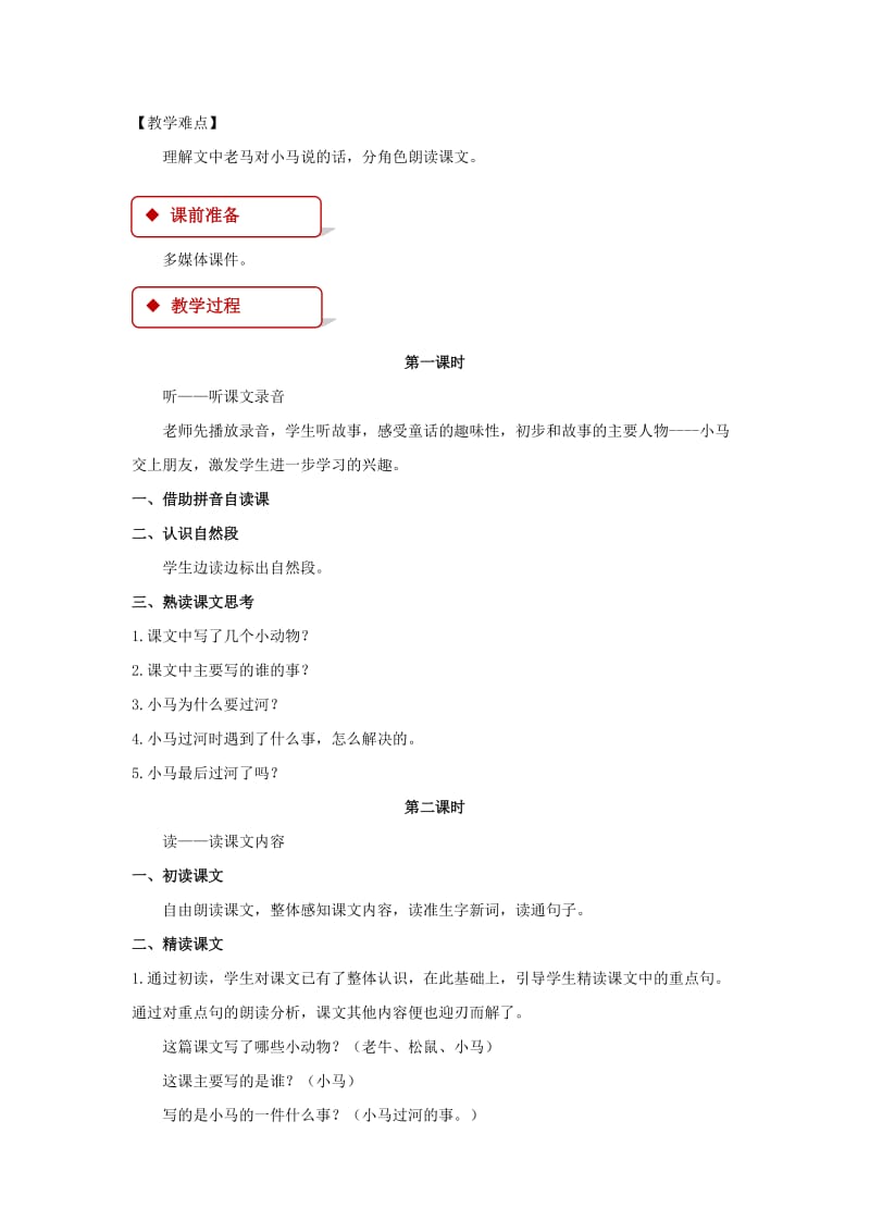 2019二年级语文下册课文414小马过河作者彭文席简介素材新人教版.doc_第3页