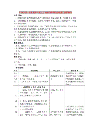 2019-2020年青島版科學(xué)六上《密切聯(lián)系的生物界》優(yōu)質(zhì)教案.doc