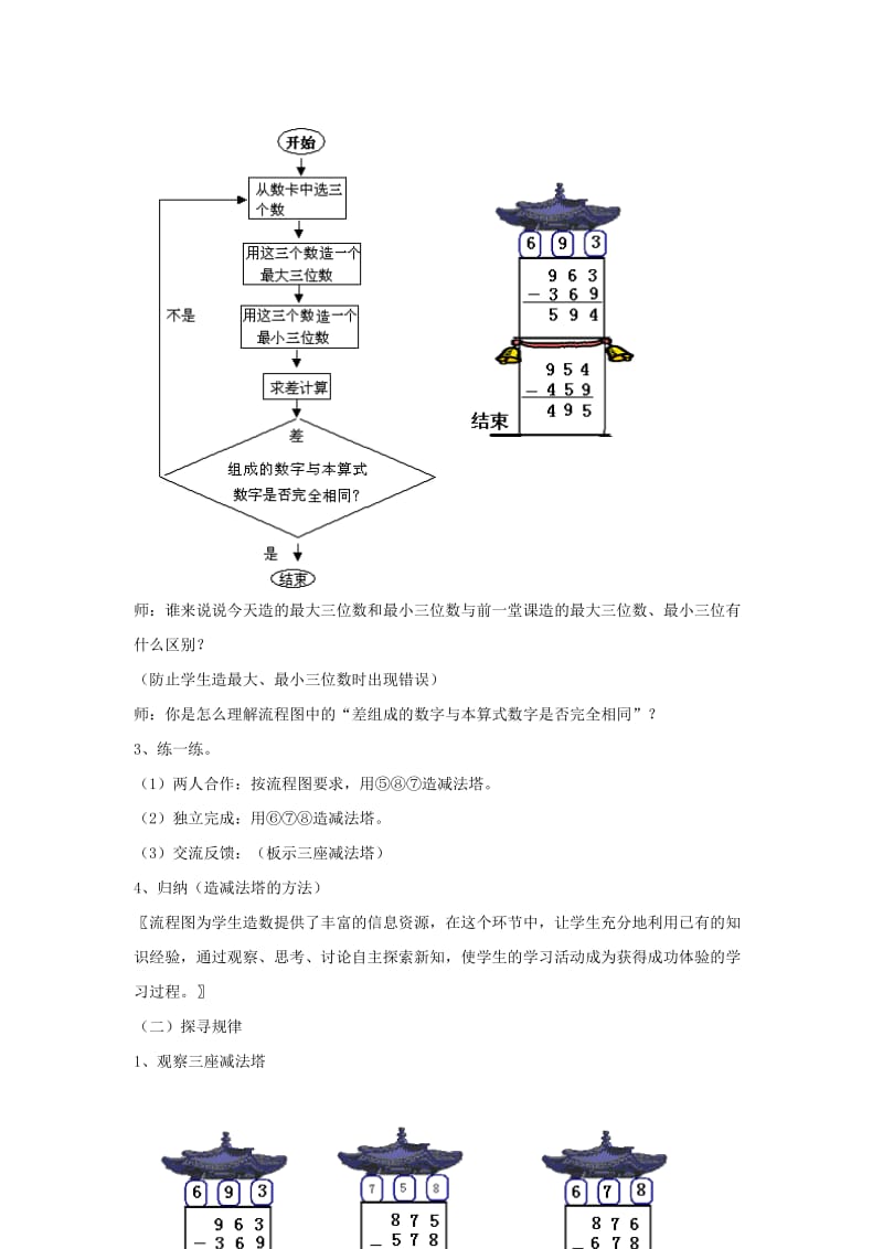 2019-2020年三年级上册第六单元《数学广场 流程图（2）》word教案.doc_第2页