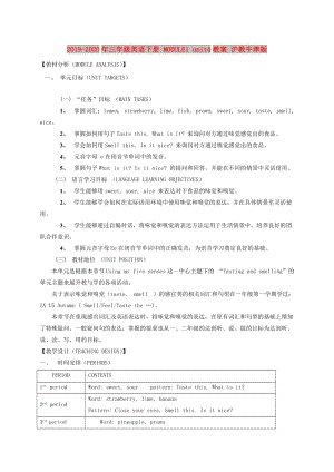 2019-2020年三年級英語下冊 MODULE1 unit4教案 滬教牛津版.doc