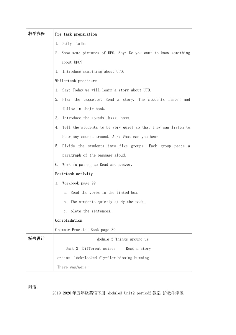 2019-2020年五年级英语下册 Module3 Unit2 period1教案 沪教牛津版.doc_第2页