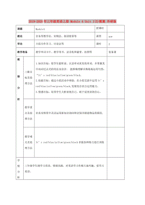 2019-2020年三年級(jí)英語上冊(cè) Module 4 Unit 1(3)教案 外研版.doc