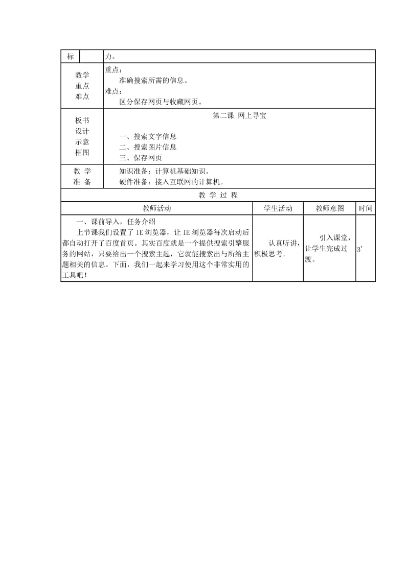 2019-2020年五年级下册《第二课 网下寻宝》教案.doc_第2页