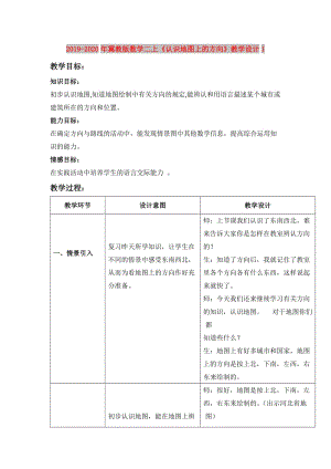 2019-2020年冀教版數(shù)學(xué)二上《認(rèn)識地圖上的方向》教學(xué)設(shè)計1.doc