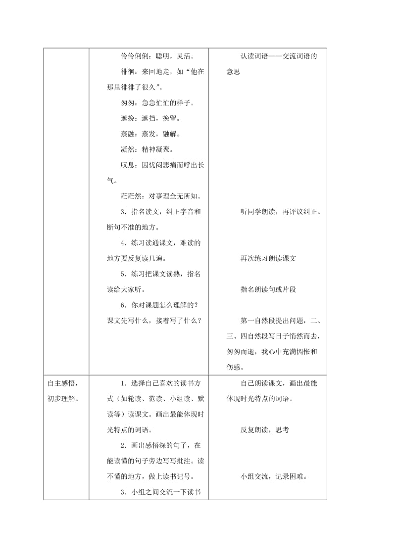 2019-2020年六年级语文下册 匆匆 15教案 人教新课标版.doc_第3页