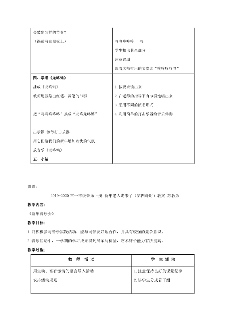 2019-2020年一年级音乐上册 新年老人走来了（第二课时）教案 苏教版.doc_第2页