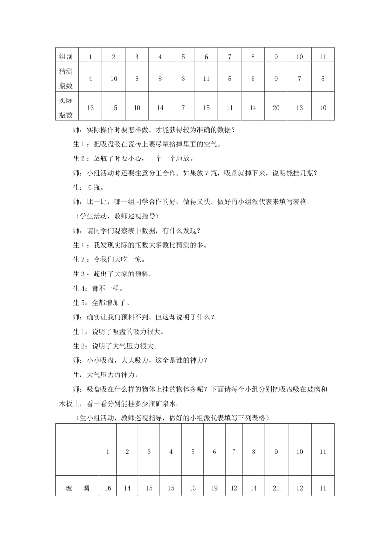 2019-2020年粤教版科学四年级下册《大气压力》公开课教学实录附反思.doc_第3页