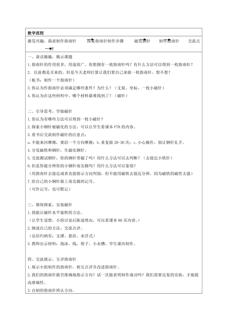 2019-2020年三年级科学下册 做一个指南针 2教案 教科版.doc_第2页