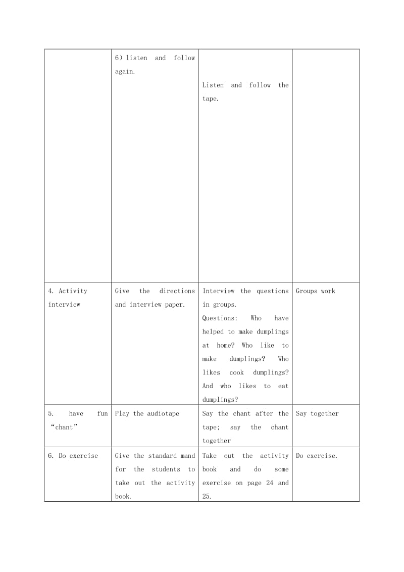 2019-2020年二年级英语下册 Unit 2 Lesson 12 I cook教案 冀教版（一起）.doc_第3页