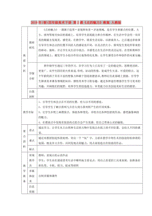 2019年(春)四年級美術(shù)下冊 第2課《點(diǎn)的魅力》教案 人教版.doc