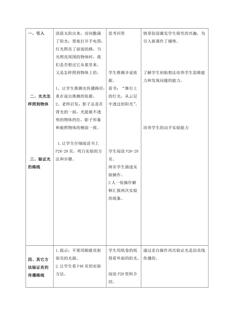 2019-2020年五年级科学上册 光是怎样传播的 2教案 教科版.doc_第2页