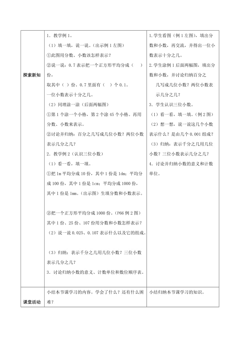 2019-2020年四年级数学下册 小数的意义第一课时教案 西师大版.doc_第2页