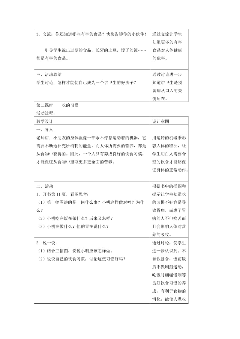 2019年一年级品德下册 小心病从口入教案2 科教版.doc_第2页