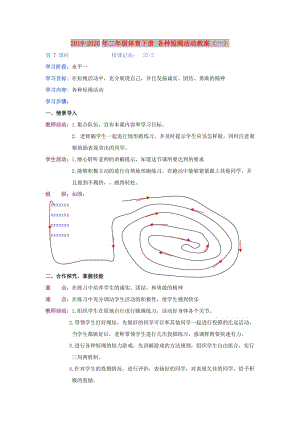 2019-2020年二年級體育下冊 各種短繩活動教案（一）.doc