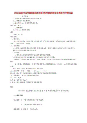 2019-2020年五年級信息技術(shù)下冊 朝夕相處知多少1教案 華中師大版.doc