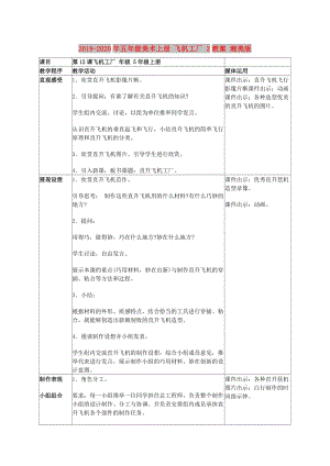 2019-2020年五年級美術(shù)上冊 飛機(jī)工廠 2教案 湘美版.doc