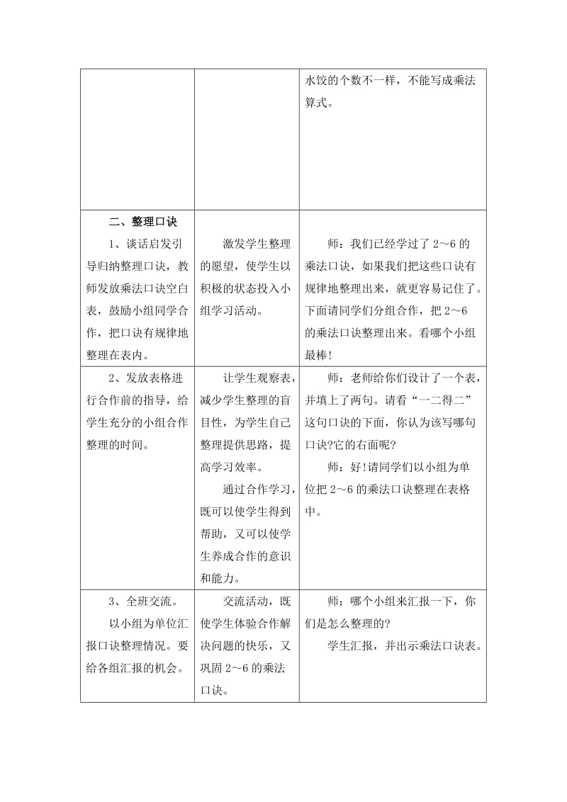 2019-2020年二年级上册第三单元《表内乘法（一）》（整理与复习）教学设计.doc_第3页