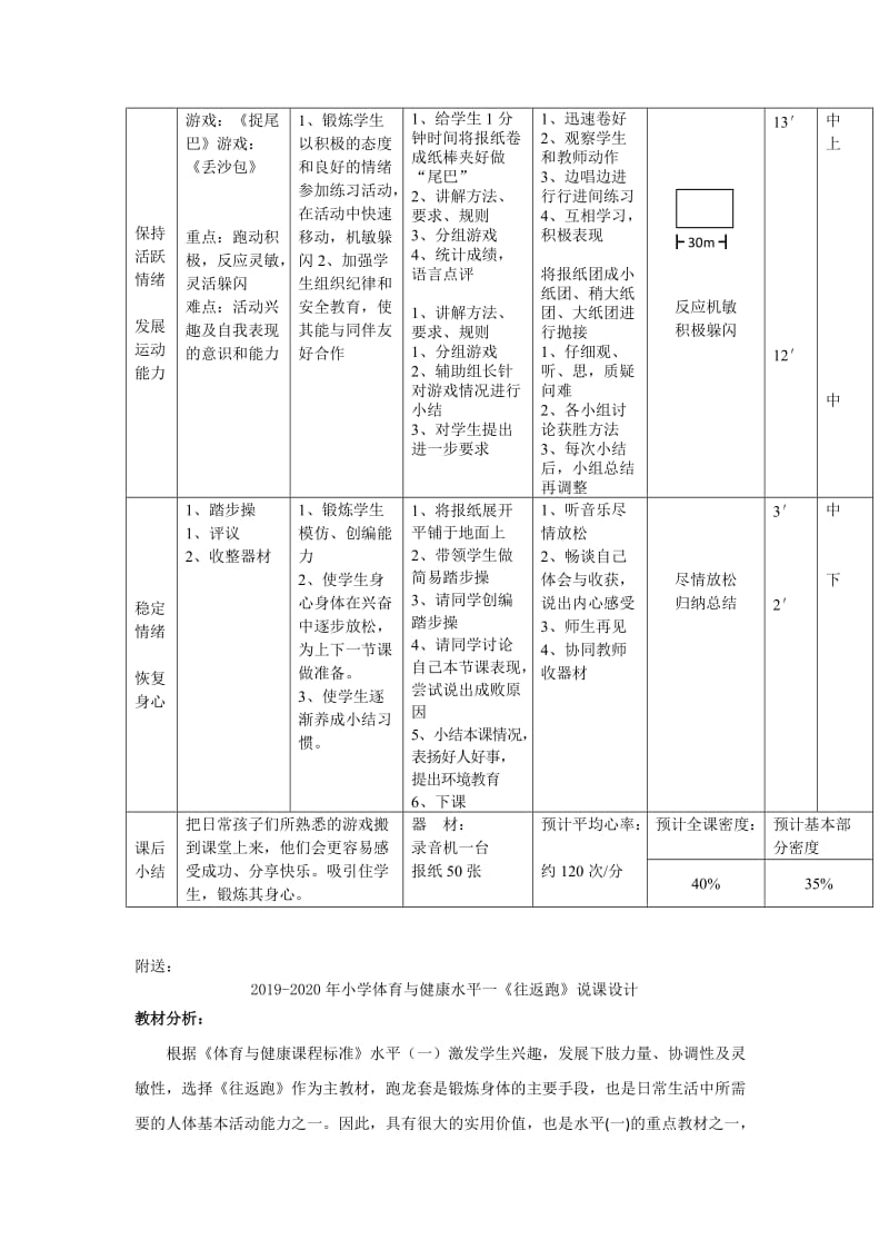 2019-2020年小学体育与健康水平一《你追我躲》教学设计.doc_第2页