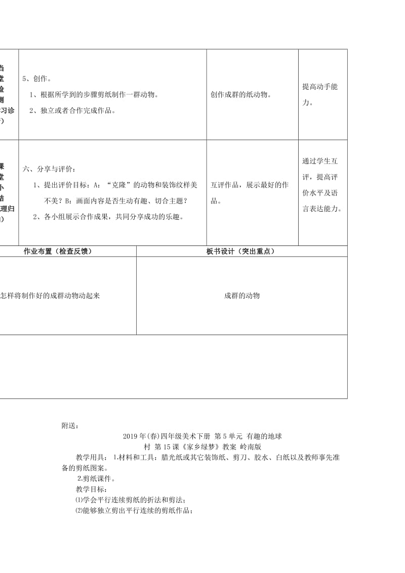 2019年(春)四年级美术下册 第5单元 有趣的地球村 第14课《成群的动物》教案 岭南版.doc_第3页