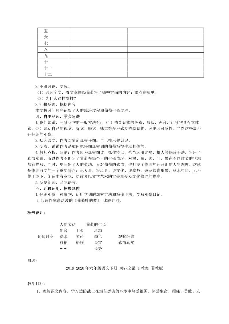 2019-2020年六年级语文下册 葡萄月令 2教案 湘教版.doc_第2页