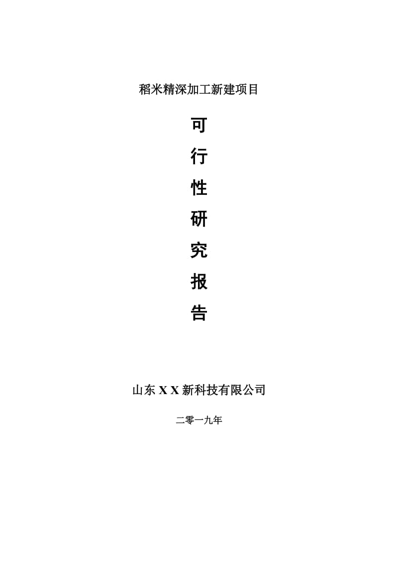 稻米精深加工新建项目可行性研究报告-可修改备案申请_第1页