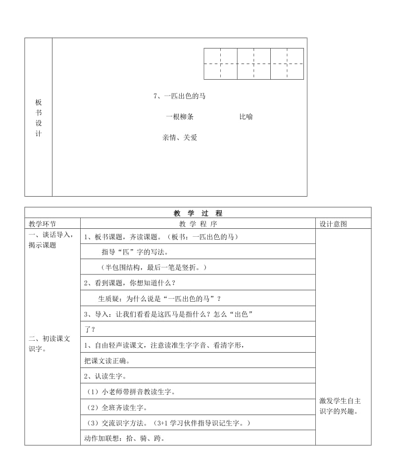 2019二年级语文下册课文2第7课一匹出色的马教案2新人教版.doc_第2页