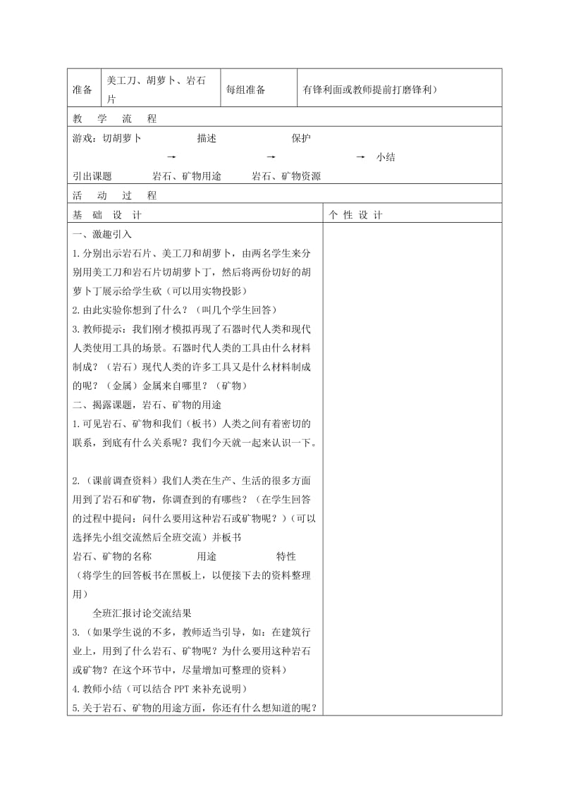 2019-2020年四年级科学下册 岩石、矿物和我们 2教案 教科版.doc_第2页