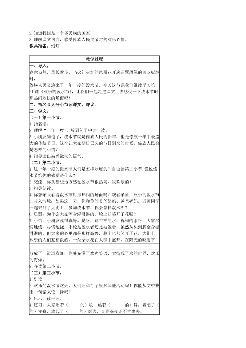 2019-2020年二年级语文下册 欢乐的泼水节1教案 苏教版.doc_第2页