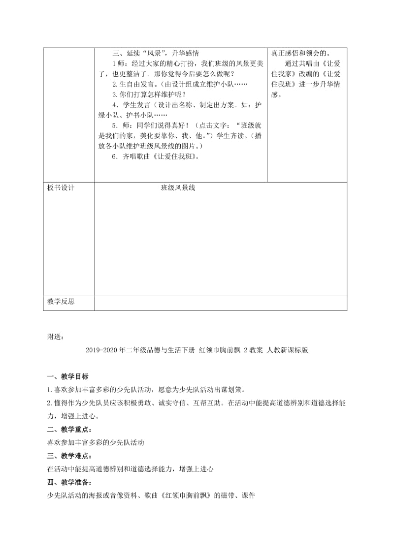 2019-2020年二年级品德与生活下册 班级风景线 2 第二课时教案 浙教版.doc_第2页