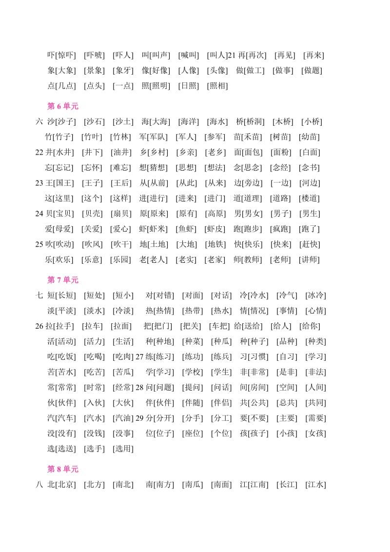 2019年一年级下册生字表一和表二组词 (I).doc_第3页