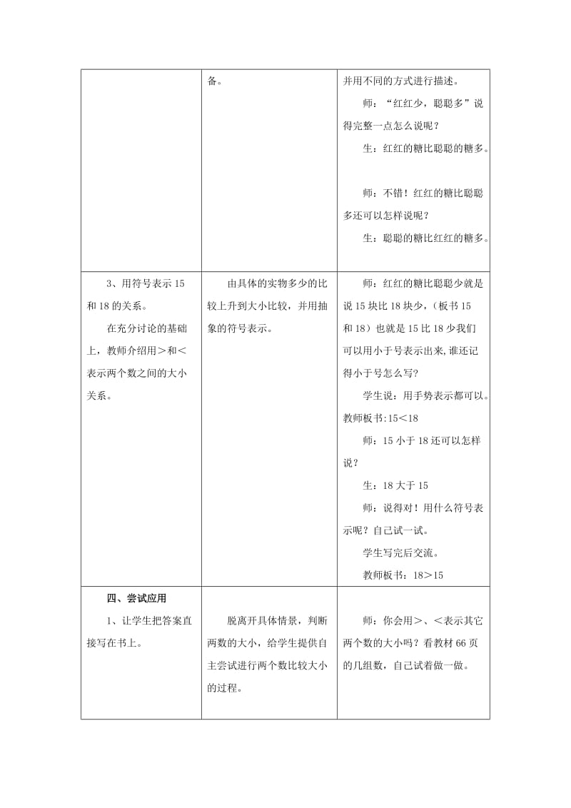 2019年一年级数学上册 第7单元《11～20各数的认识》（比较20以内数的大小）教案 （新版）冀教版.doc_第3页