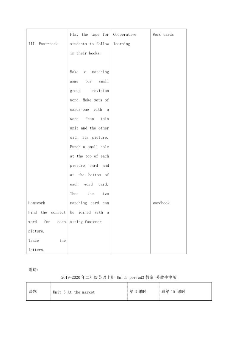 2019-2020年二年级英语上册 Unit5 period3教案 沪教牛津版.doc_第3页