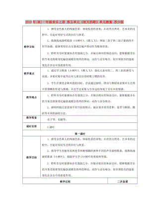 2019年(秋)一年級音樂上冊 第五單元《秋天的歌》單元教案 蘇少版.doc