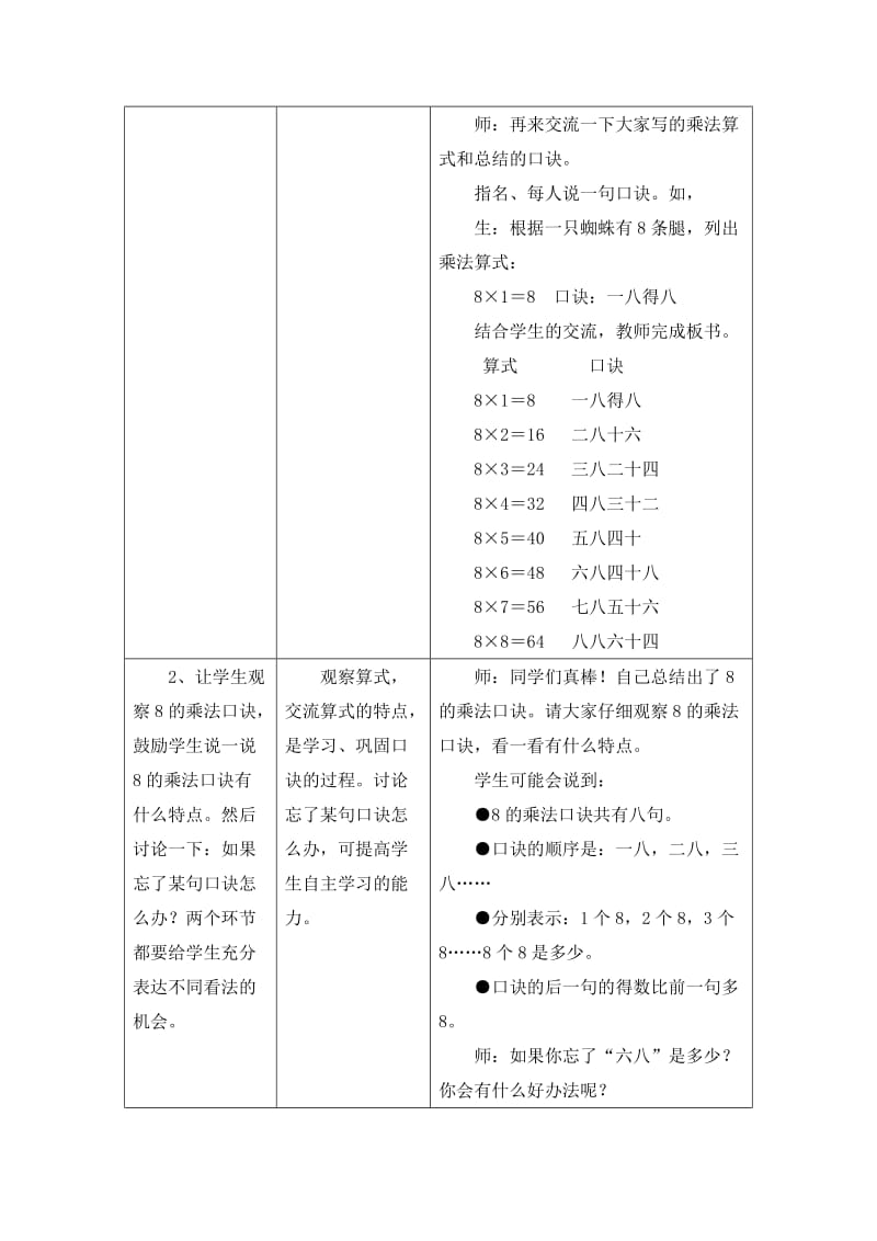 2019-2020年二年级上册7.1《8的乘法口诀》教学设计.doc_第3页