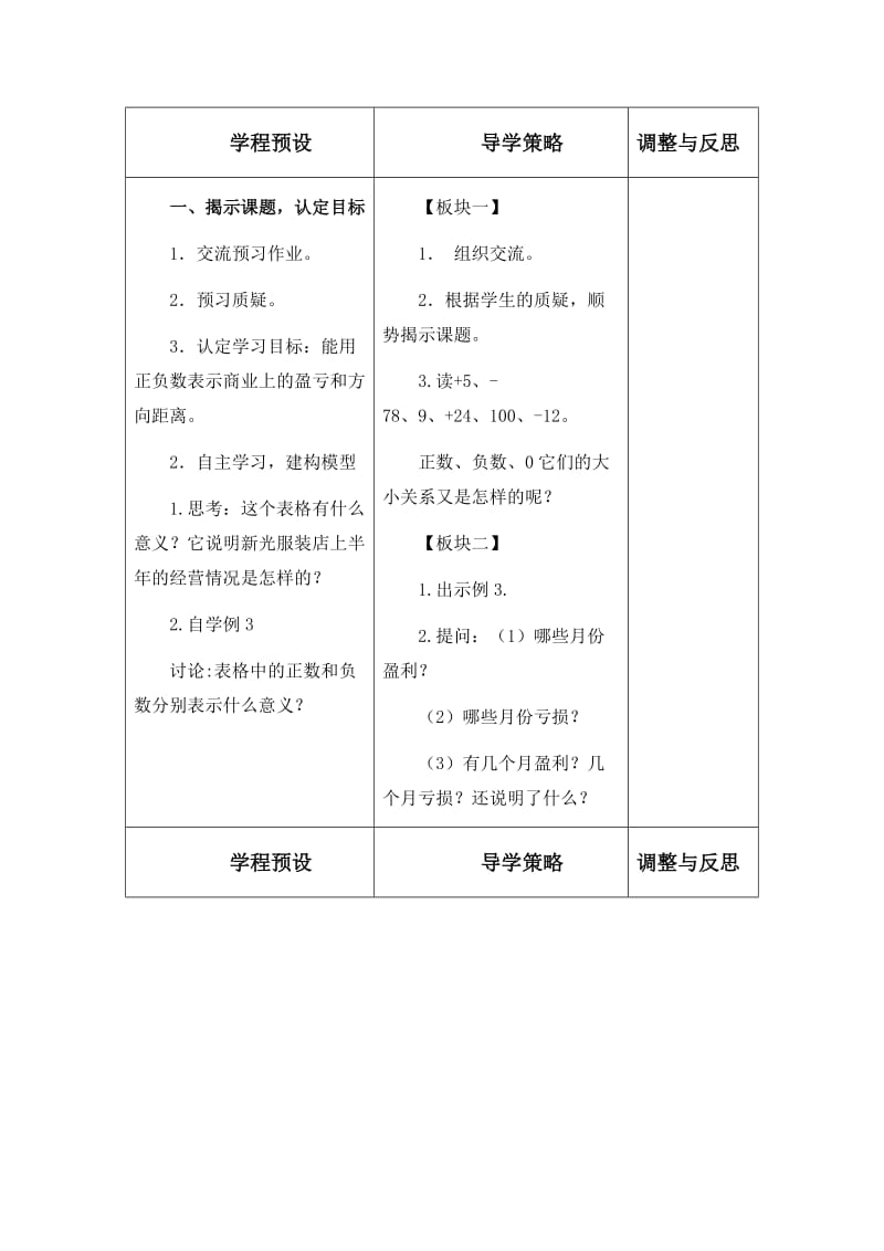 2019-2020年苏教版数学五上《认识负数》（二）教案1.doc_第2页