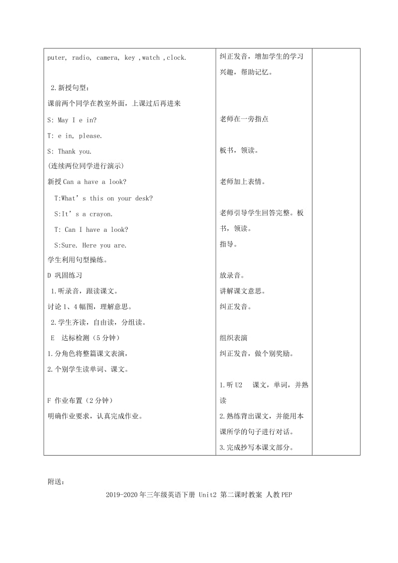 2019-2020年三年级英语下册 unit2 第二课教案 苏教牛津版.doc_第2页