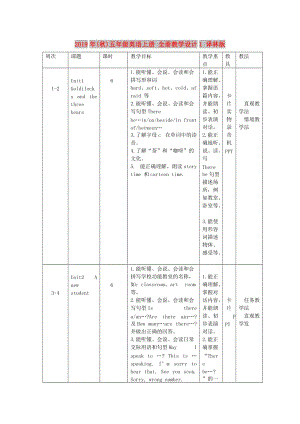 2019年(秋)五年級英語上冊 全冊教學(xué)設(shè)計(jì)1 譯林版.doc