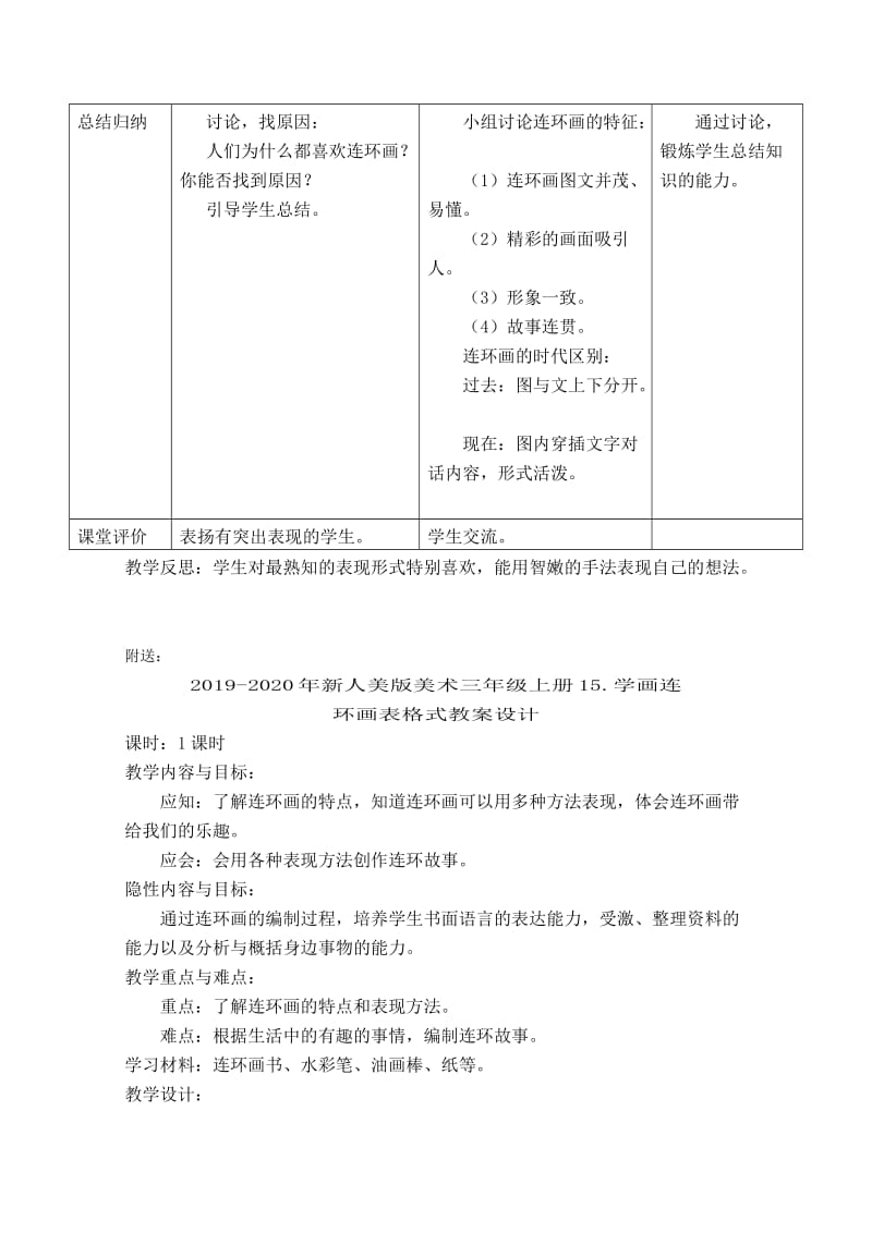 2019-2020年新人美版美术三年级上册14.游连环故事乐园2课时表格式教案设计.doc_第3页